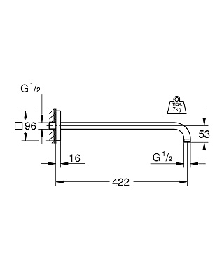 Держатель для верхнего душа GROHE 26145000 хром