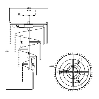 Люстра каскадная Maytoni Louis RC002PL-12CH 40Вт 12 лампочек E14