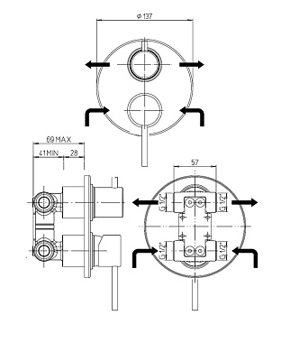 Смеситель для душа Paini Cox 78PJ6911 золото