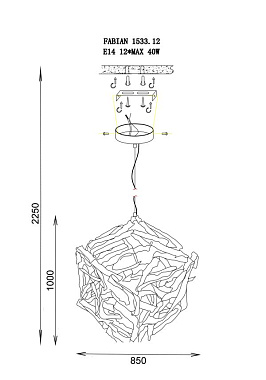 Люстра подвесная Lucia Tucci FABIAN 1532.12 ORO 480Вт 12 лампочек E14