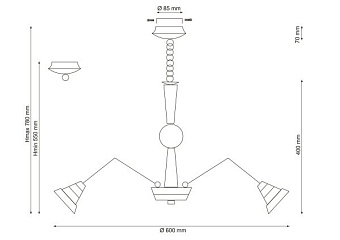 Люстра подвесная Lucia Tucci NATURA 072.6 30Вт 6 лампочек LED