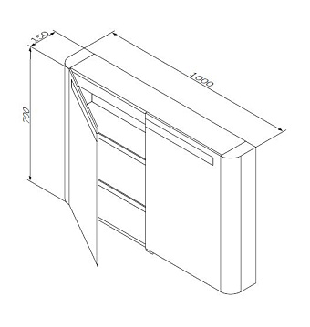 Шкаф зеркальный AM-PM Sensation M30MCX1001WG 15х100х70см