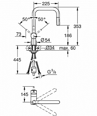 Смеситель для кухни GROHE Minta 32322002 высокий излив хром