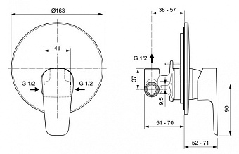 Смеситель для душа IDEAL STANDARD CERAPLAN III A6382AA хром