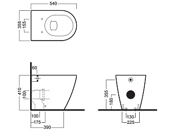 Унитаз напольный Hatria FUSION A0Y1ZA25 безободковый без сиденья