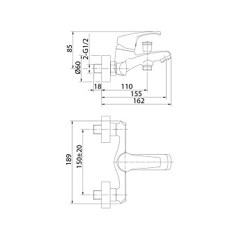 Смеситель для ванны MILARDO Sterm STESB00M02 хром глянец