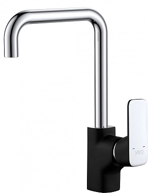 Смеситель для кухни D&K BerlinTechnische DA1432495 высокий излив чёрный/хром