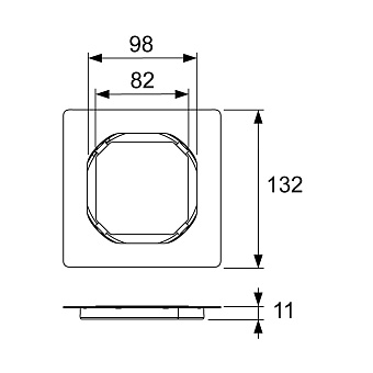 Решётка Tece 3660016 8см хром