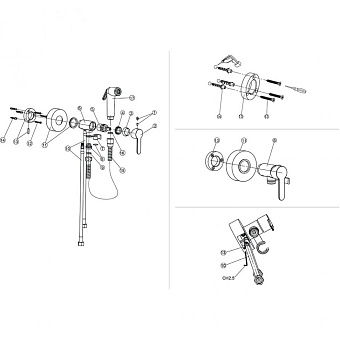 Гигиенический душ Paini Aosta 92CR304KM хром