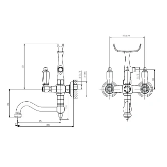 Смеситель для ванны CAPRIGO ADRIA-CLASSIC BLACK EDITION 03B-510-vot бронза