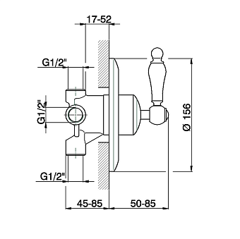 Переключатель потоков Cisal TS00027021 хром