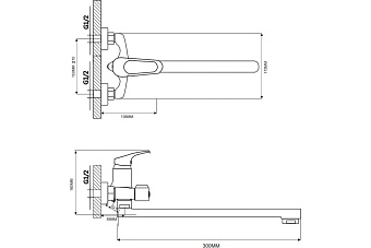Смеситель для ванны Maxonor MN2213 хром