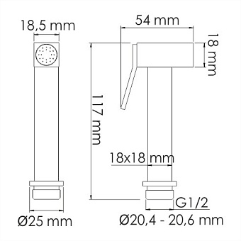 Лейка для гигиенического душа WASSERKRAFT A214 чёрный