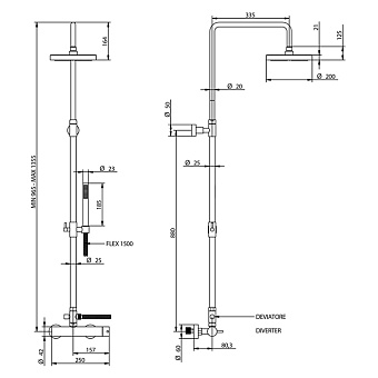 Душевая система Bongio Project 32537ORED золотой