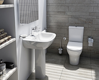 Унитаз напольный VITRA Zentrum 9824B003-7207 безободковый с микролифтом