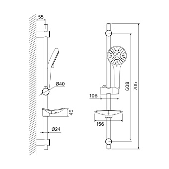 Душевой гарнитур IDDIS Aquajoy AQU3F00i16 хром