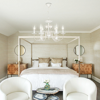 Люстра потолочная Eurosvet Tomas 60018/6 белый с золотом 60Вт 6 лампочек E14