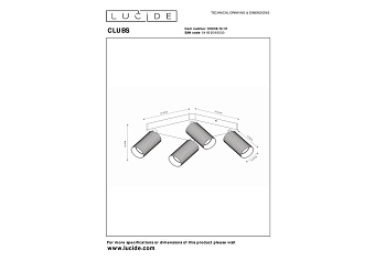Светильник потолочный Lucide CLUBS 09939/14/31 40Вт GU10