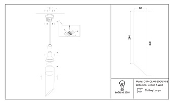 Светильник потолочный Maytoni Lipari C044CL-01-30GU10-B 35Вт GU10
