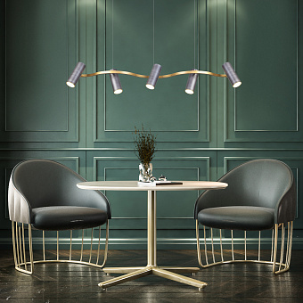 Светильник подвесной Eurosvet Spacer 90103/5 матовый серый/золото 46Вт LED