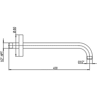 Держатель для верхнего душа Paini 50CR745T140BI хром