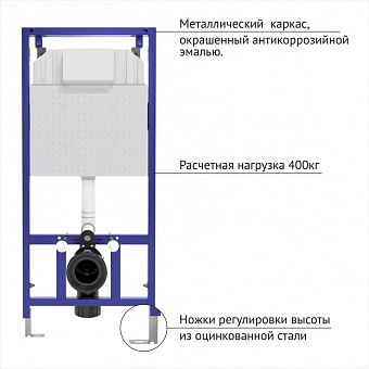 Комплект для установки подвесного унитаза BERGES NOVUM 40255 с панелью смыва чёрный
