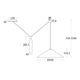 Светильник подвесной Maytoni Peso P080PL-01W 60Вт E27