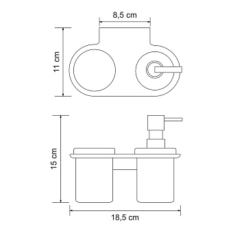 Набор аксессуаров для ванной WASSERKRAFT Kammel K-8300 K-8389 хром 2 предметов