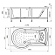 Ванна акриловая RADOMIR Валенсия 1-01-0-1-1-021 170х95см пристенная