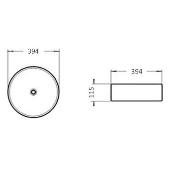 Раковина накладная Comforty 9110MW 39х39см