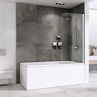 Стеклянная шторка на ванну Abber Ewiges Wasser AG52080 140х80см