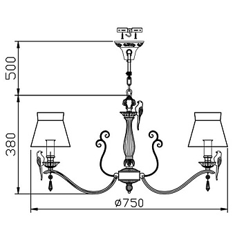Люстра подвесная Maytoni Bird ARM013-08-W 320Вт 8 лампочек E14
