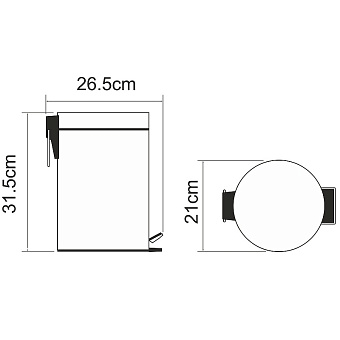 Мусорное ведро WASSERKRAFT K-635 хром 5л с педалью