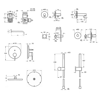 Душевая система VITRA Origin A49284EXP чёрный