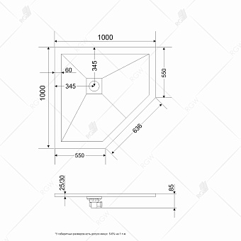 Душевой поддон RGW Stone Tray ST/T-G 100х100см