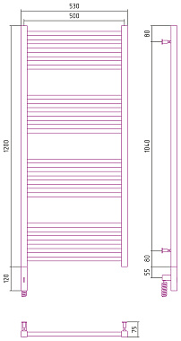 Полотенцесушитель СУНЕРЖА 03-5700-1250 золото