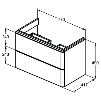 Тумба под раковину подвесная IDEAL STANDARD ADAPTO T4301WG 41,7х77х49см