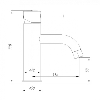 Смеситель для раковины Abber Wasser Kreis AF8110B чёрный матовый
