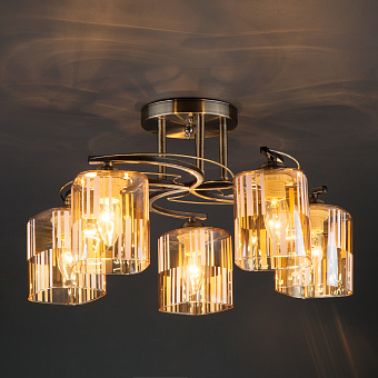 Светильник потолочный Eurosvet Susan 30124/5 античная бронза 60Вт E27