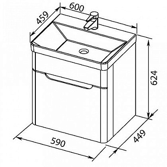 Тумба с раковиной AQUANET София 212586 45,9х60х62,4см