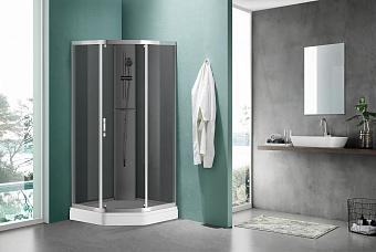 Угловое ограждение Azario DENVER AZ-N10806 900 GREY 200х90см стекло прозрачное