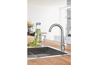 Смеситель для кухни GROHE Zedra 30026DC2 высокий излив нержавеющая сталь