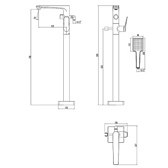 Смеситель для ванны LEMARK Bronx LM3744GM графит