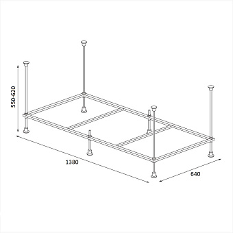 Каркас под ванную BERGES 051024 138см