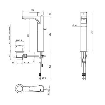 Смеситель для раковины Bongio Pi7 07532CRPR хром