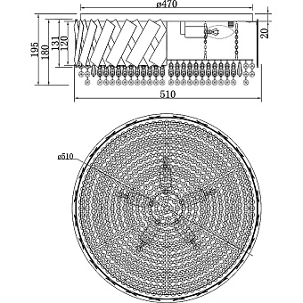 Светильник потолочный Maytoni Artistico MOD017CL-05BS 300Вт E14