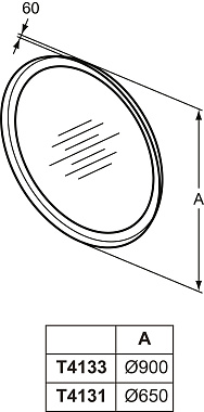 Зеркало IDEAL STANDARD CONCA T4133BH 90х90см с подсветкой