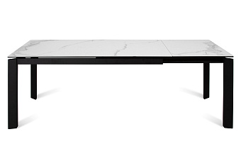 Кухонный стол раскладной AERO 90х160х76см закаленное стекло/керамика/сталь Carrara