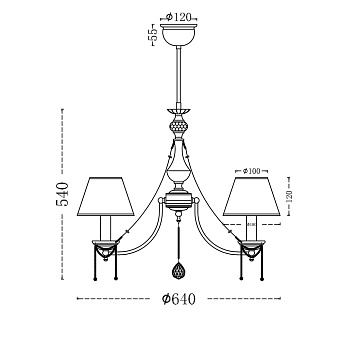 Люстра Maytoni Chester RC0100-PL-05-R 60Вт 5 лампочек E14