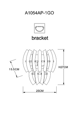 Светильник настенный Arte Lamp ELLA A1054AP-1GO 40Вт E14